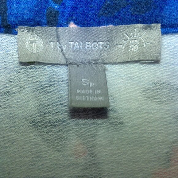 T by Talbots Women’s UPF 50 Floral Quarter Zip Lightweight Pullover Size Small P - Picture 2 of 3